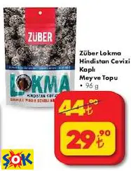 ZÜBER LOKMA HİNDİSTAN CEVİZİ KAPLI MEYVE TOPU ZÜBER LOKMA HİNDİSTAN CEVİZİ KAPLI MEYVE TOPU